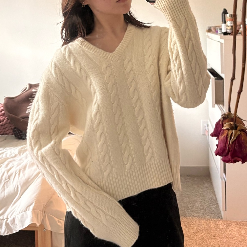 Cozy Cream Cable Knit Sweater